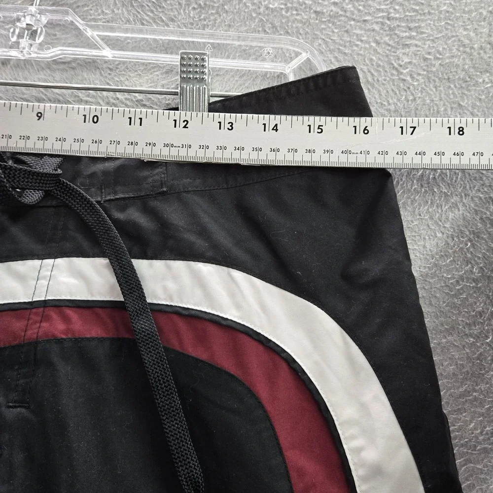Speedo Men Swimwear 32‎ Black Board Shorts Colorblock Activewear Logo